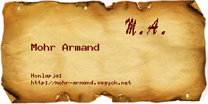 Mohr Armand névjegykártya