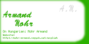 armand mohr business card